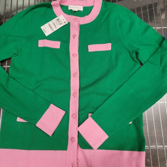 Charter Club Sweaters - Pink & Green AKA Sorority Inspired Cardigan.